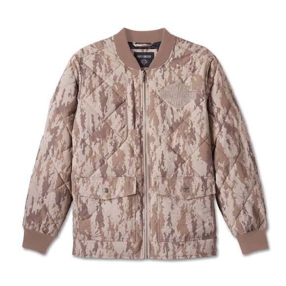 Harley Davidson Quilted Park Jacket Camouflage - Picture 1 of 9